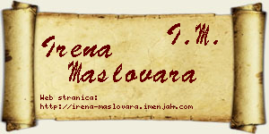 Irena Maslovara vizit kartica